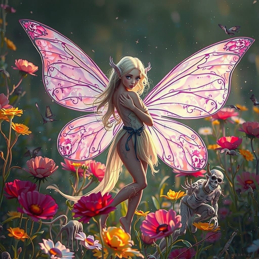 Mystical Fairy in Dark Surrealism with Ethereal Spirits and ...