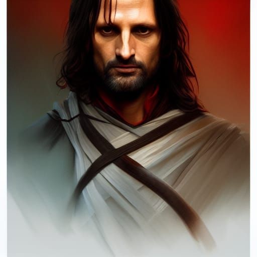 Aragorn Portrait in Hyperdetailed Style
