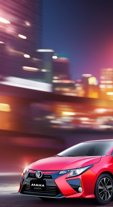 Anime Style Woman with Toyota Corolla