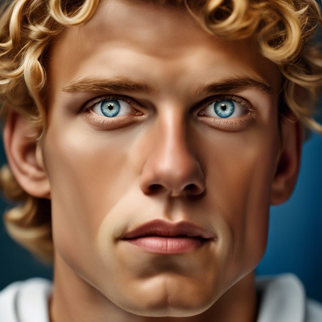 Handsome Young Apollo Portrait in Professional Style
