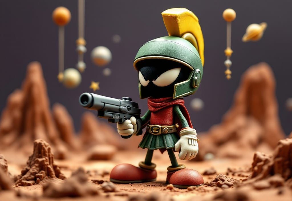 Intricately Detailed Claymation Marvin the Martian