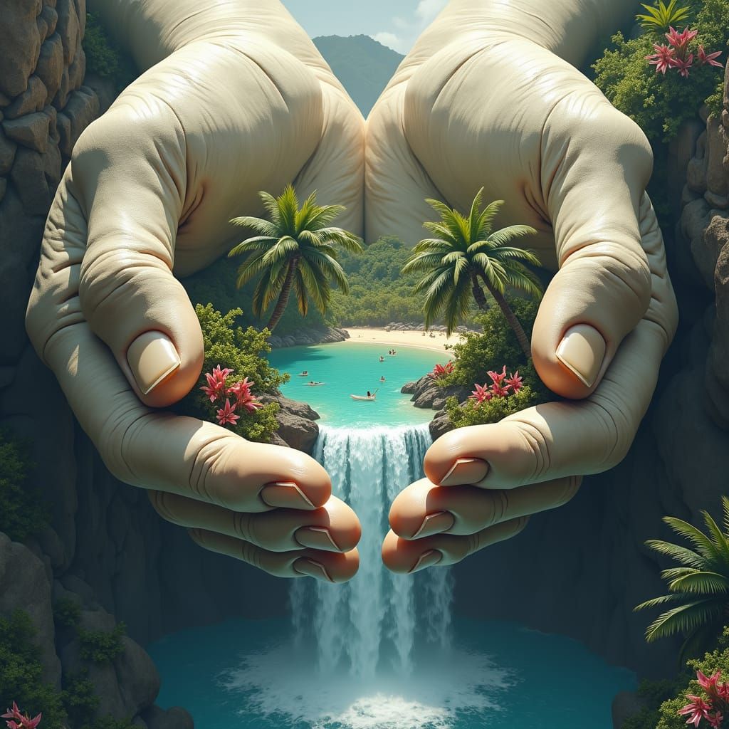 Marble Hands Waterfall: A Hawaiian Dreamscape