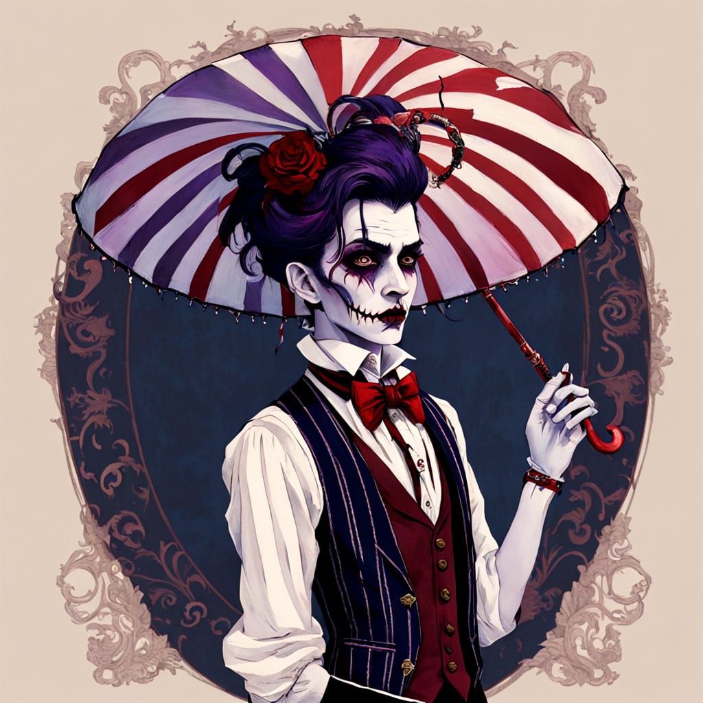 Demonic Ringmaster of a Haunted Carnival in Victorian Horror...