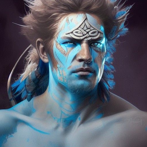 Celtic Warrior Portrait in Hyperdetailed Digital Art