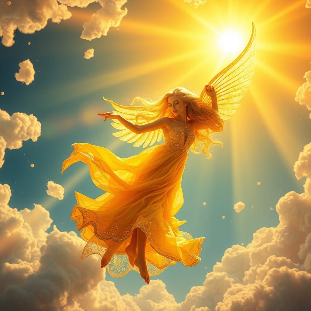 Angel of Summer Radiates Joy in Vibrant Light