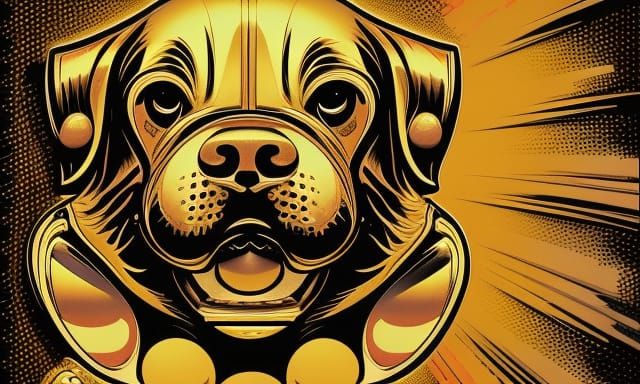 Doggie Gangster in Pop Art Comic Style