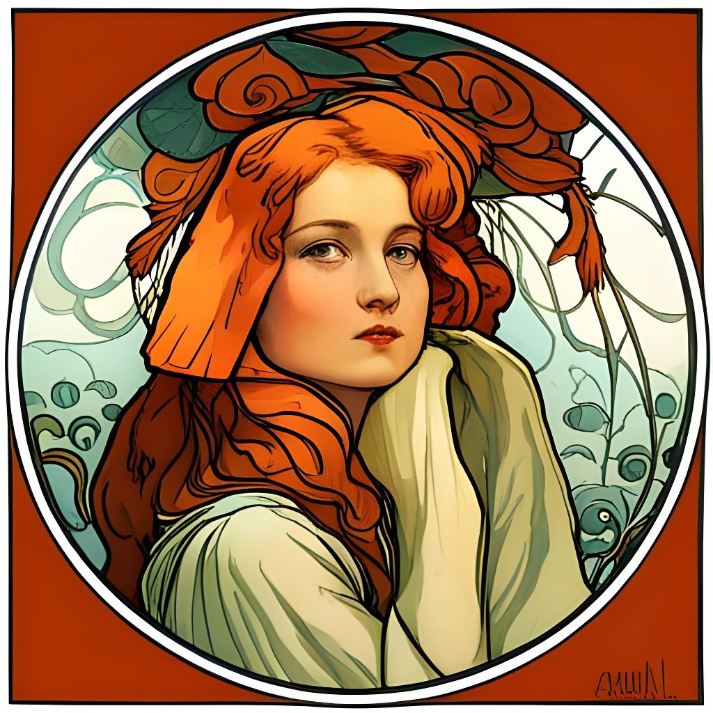 Elegant Art Nouveau Style Illustration