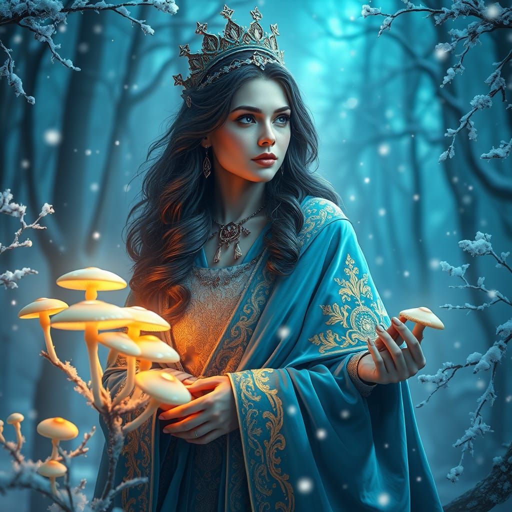 Winter Goddess Reigns Supreme in Icy Forest Realm