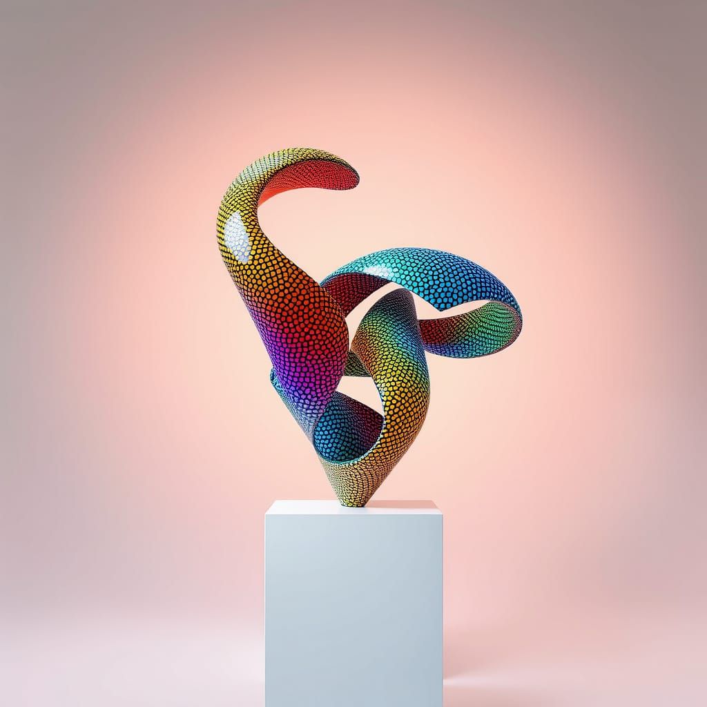 Modern Pointillist Sculpture in Futuristic Style