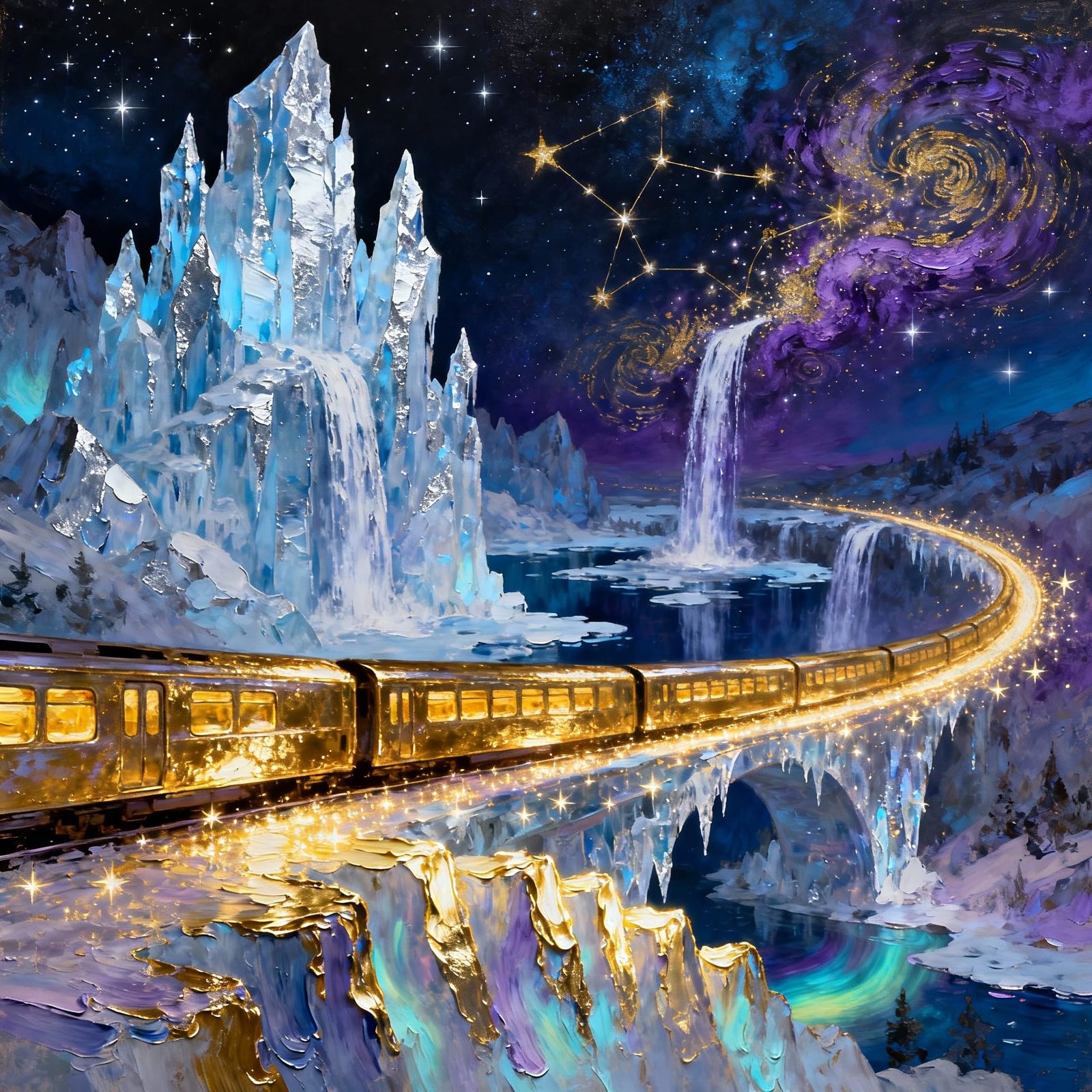 Ice Cathedrals and Cosmic Waterfalls in Swiss Alps