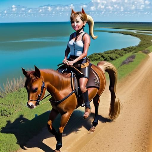 Girl Rides Pony to Park by Lagoon