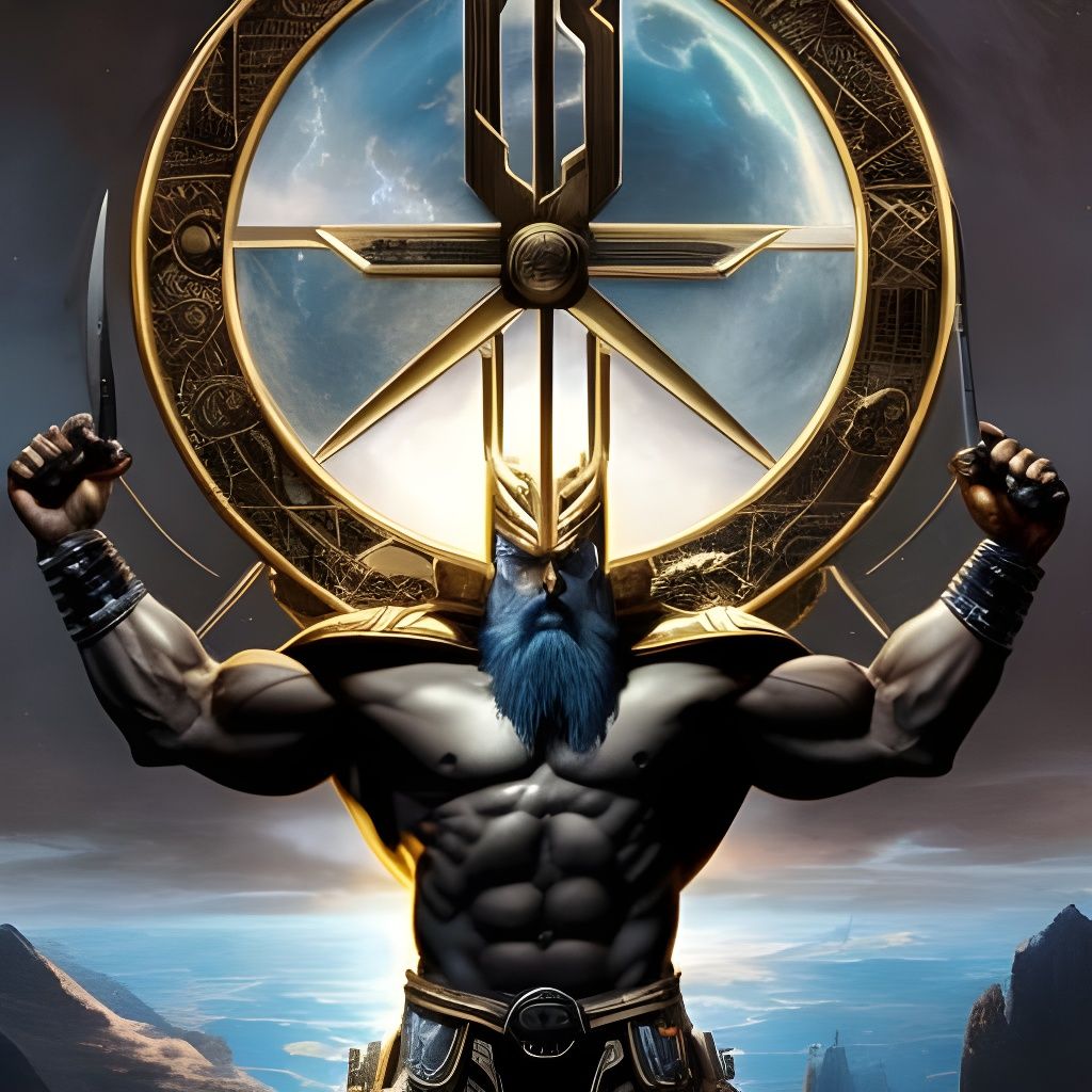 Armored Atlas with Earth: Heavy Metal Album Art