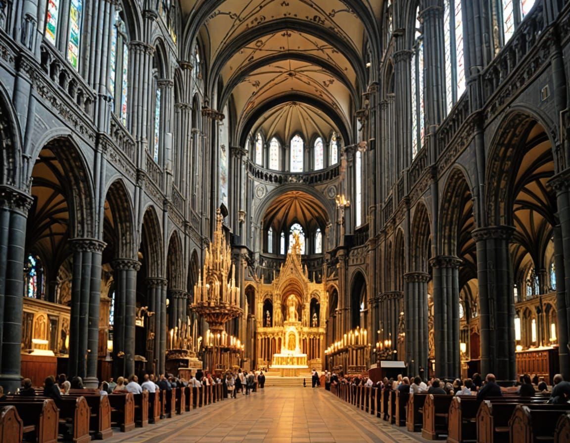 Gothic Aachen Cathedral in Germany