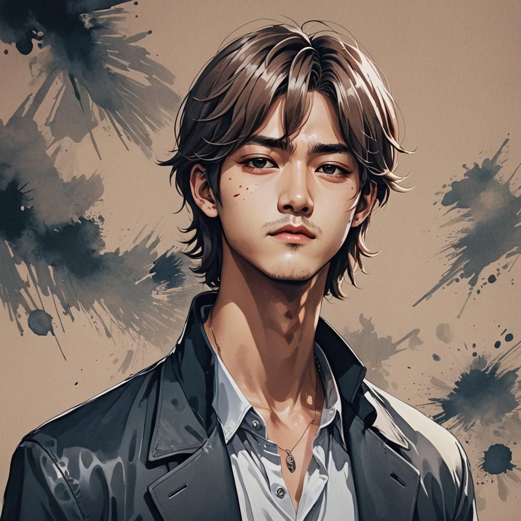 Kim Taehyung Anime Manga Scan, Cel-Shaded Style