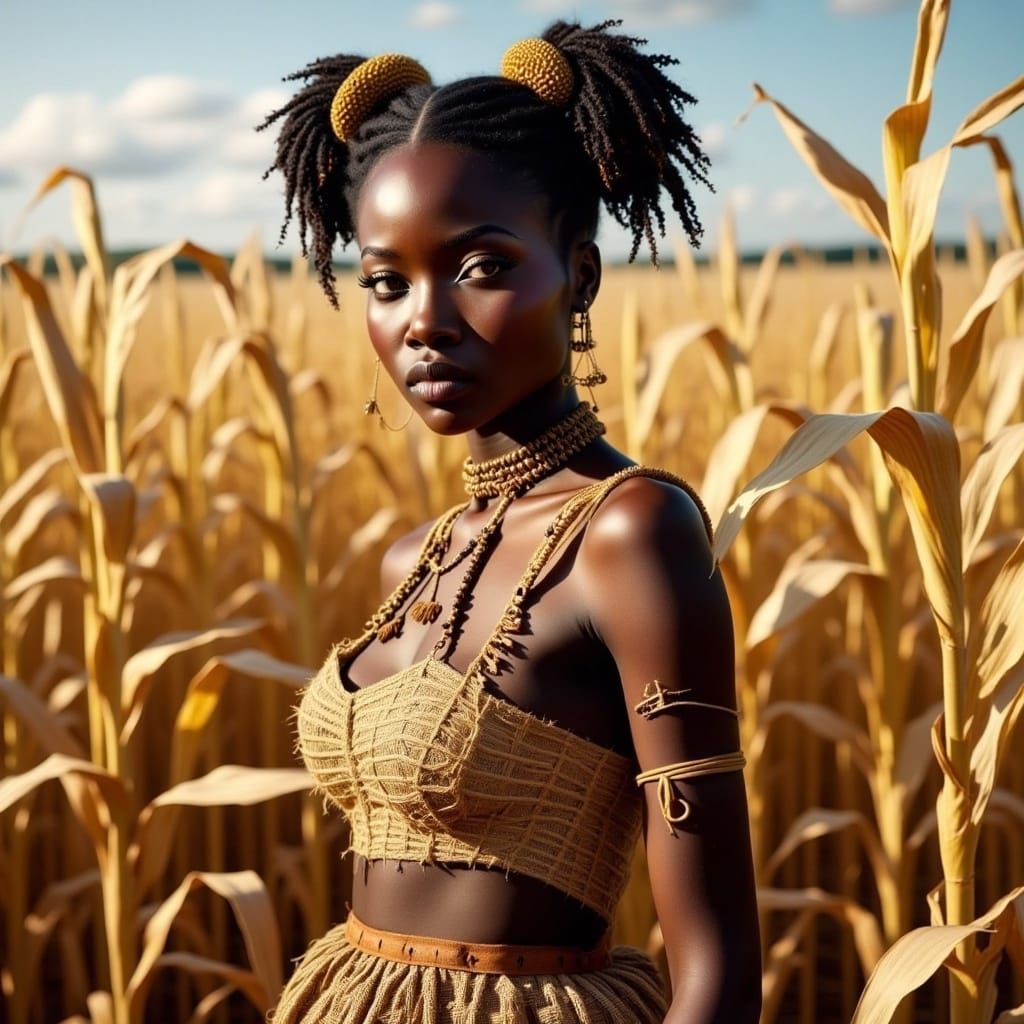 African Goddess in Corn and Cotton