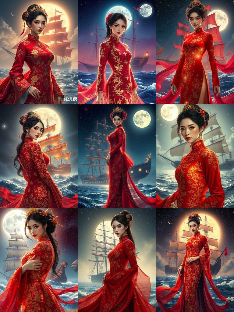 Surreal Pirate Empress in Fantasy X-ray Perspective, Anime S...