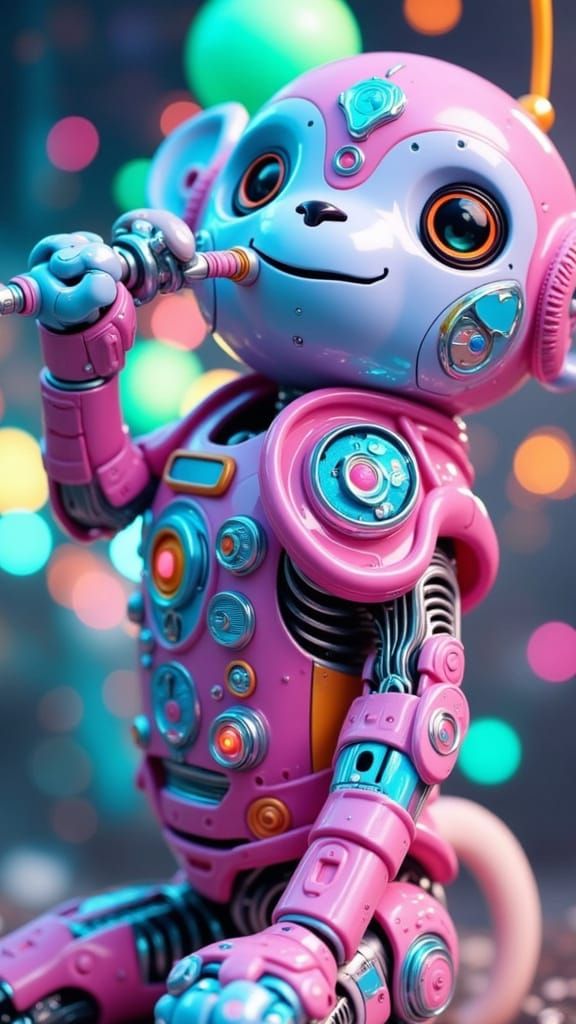 Monkey Robot Hybrid in Absurdist Style