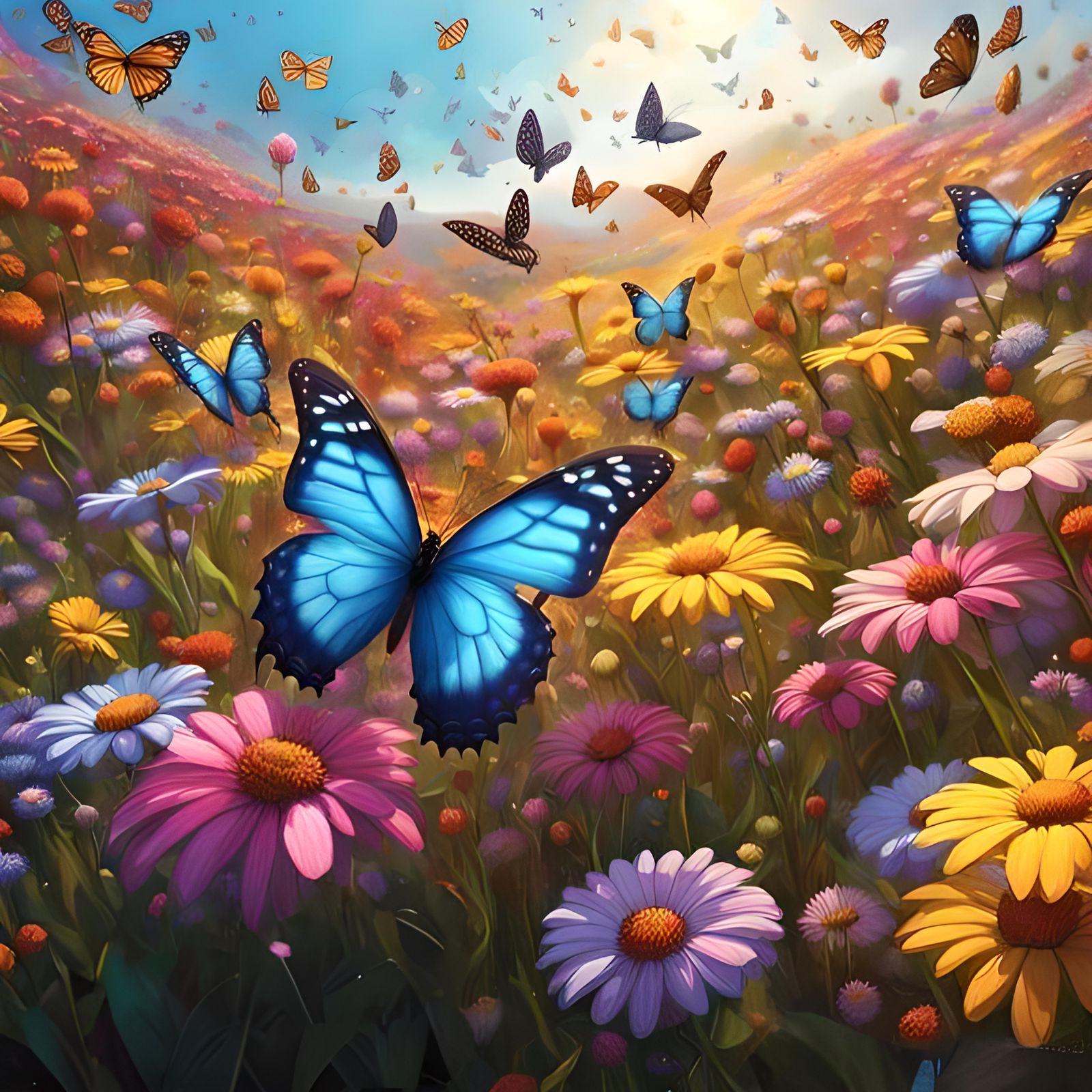 Mini @Little_Flower butterfly flower field 🦋🌼🌷🪻