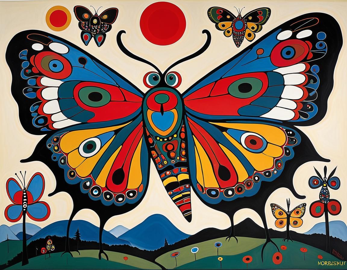 Mothra Artwork in Indigenous Expressionist Style