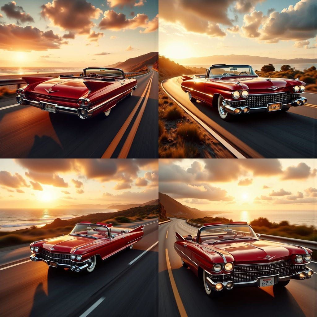 Vintage Cadillac Eldorado Biarritz Convertible Cruises Coast...