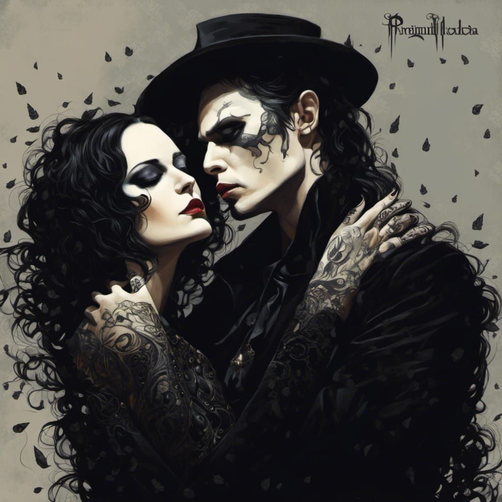 Brooding Gothic Girl in Dark Ville Valo Style