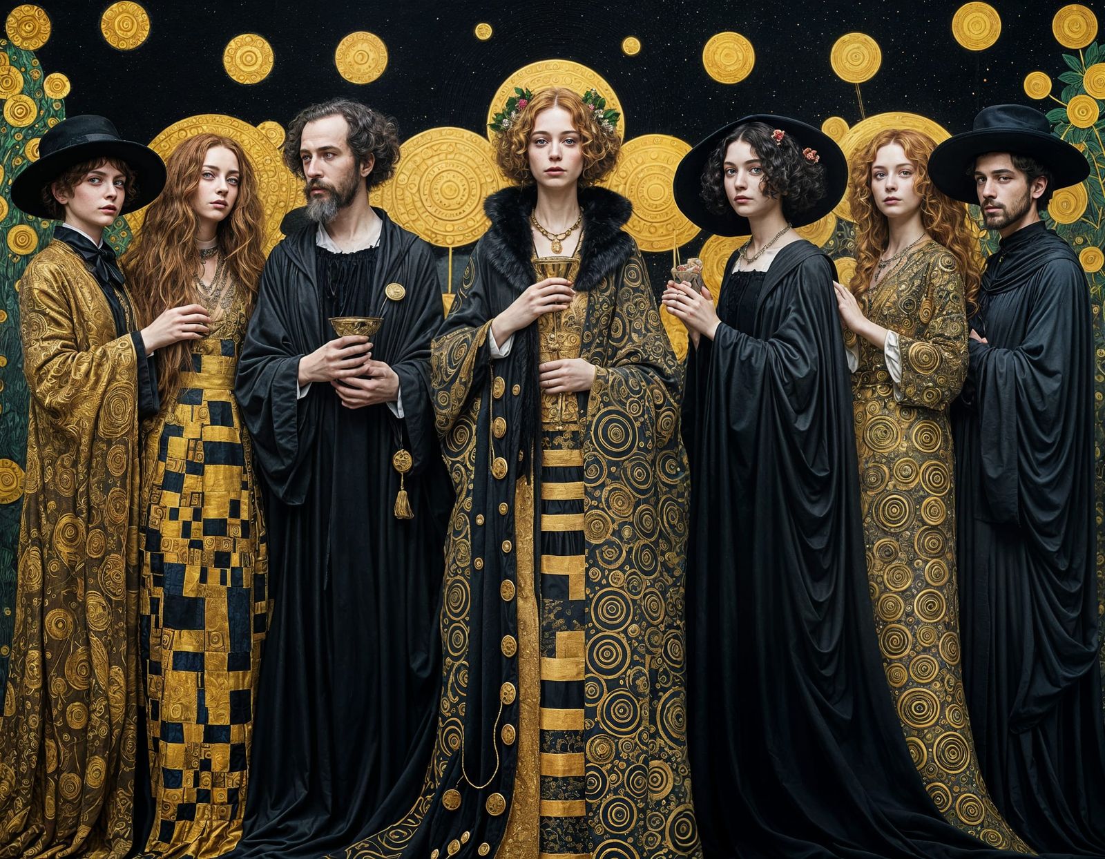 Dark Academia Masterpiece in Klimt Style