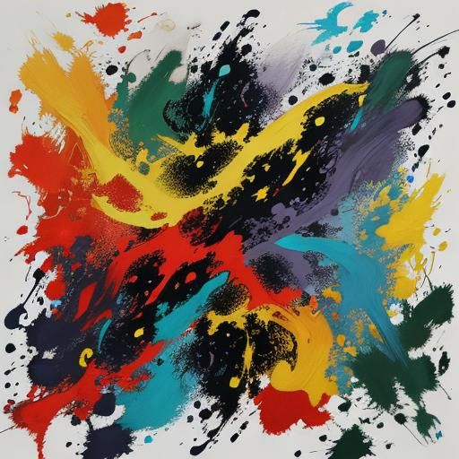 Kaleidoscopic Ink Swirls in Abstract Expressionism Style