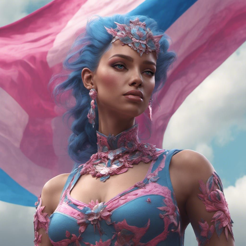 Transgender Woman in Detailed Digital Painting