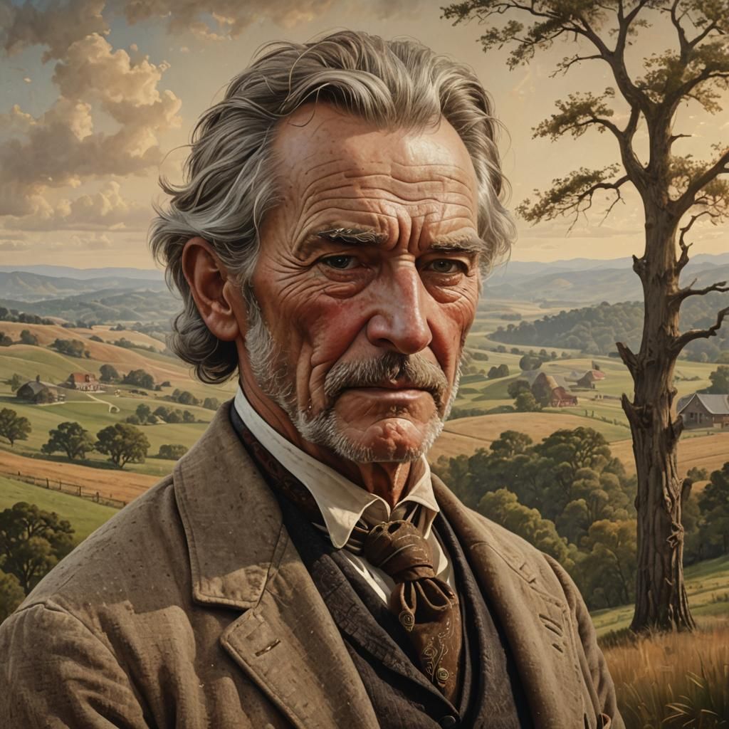 1870s American Man Portrait in Realism Style