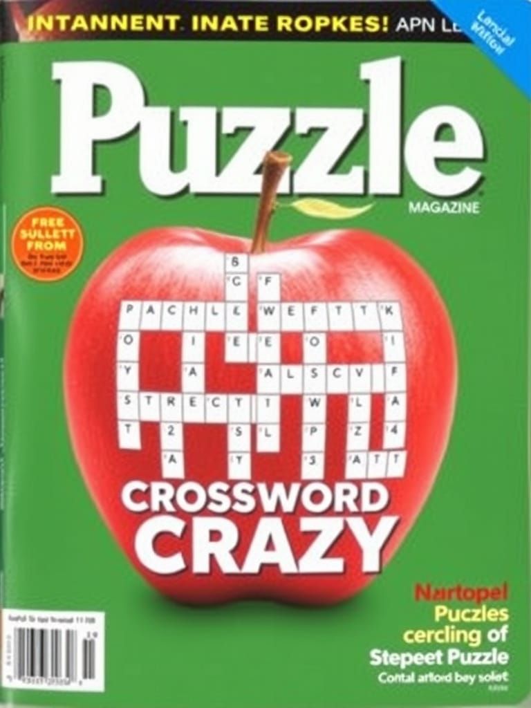 Crossword Puzzle in Apple Shape for Magazine Cover