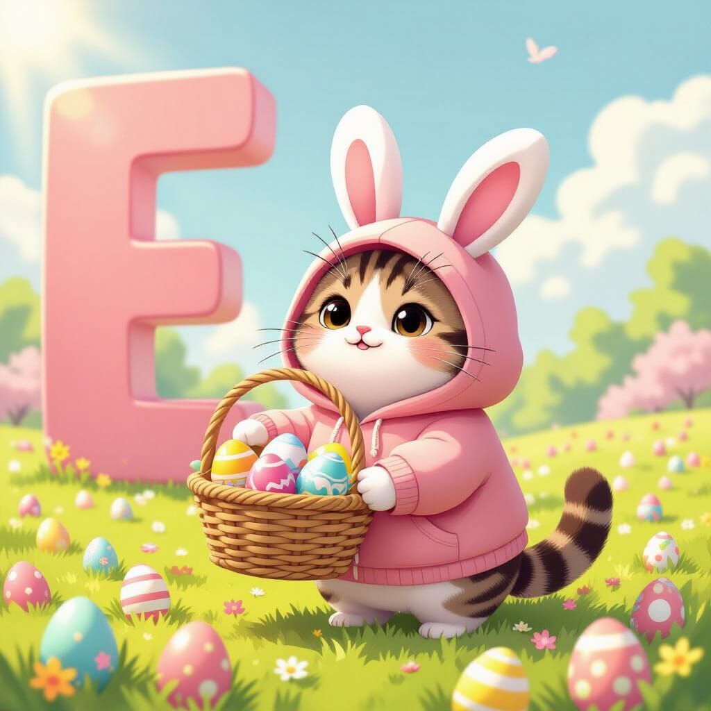 Pusheen Cat's Easter Egg Hunt in Pastel Meadow