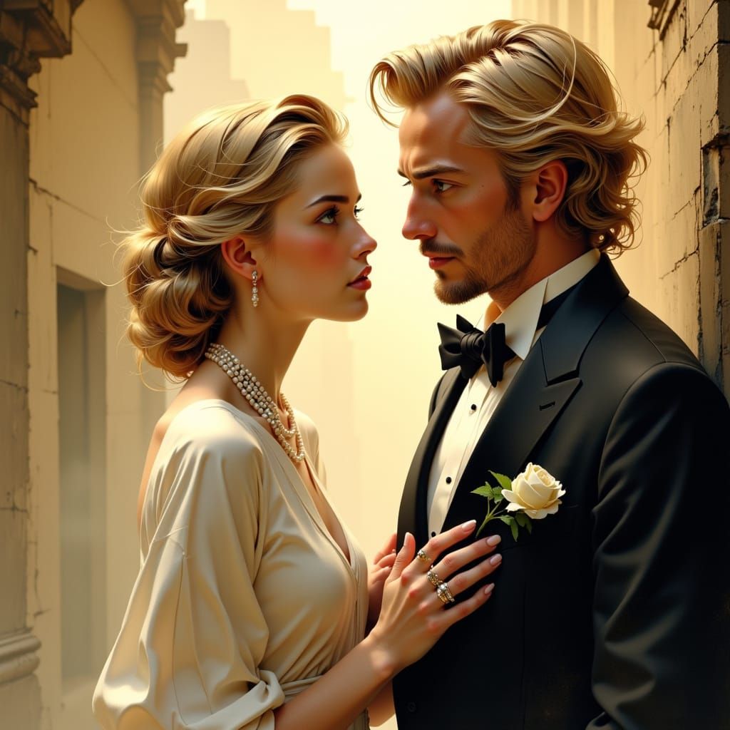 Elegant Woman Nods to Legendary Musician in Warm Golden Ligh...