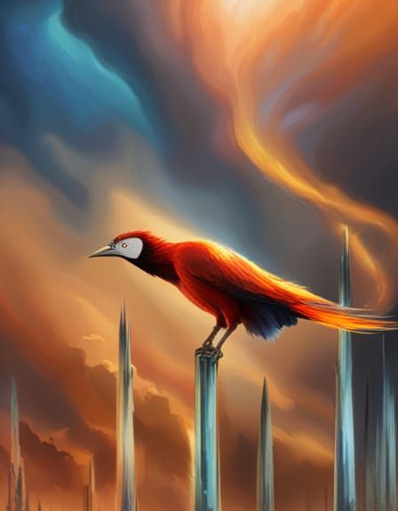 Apocalyptic Phoenix Rising from the Ashes