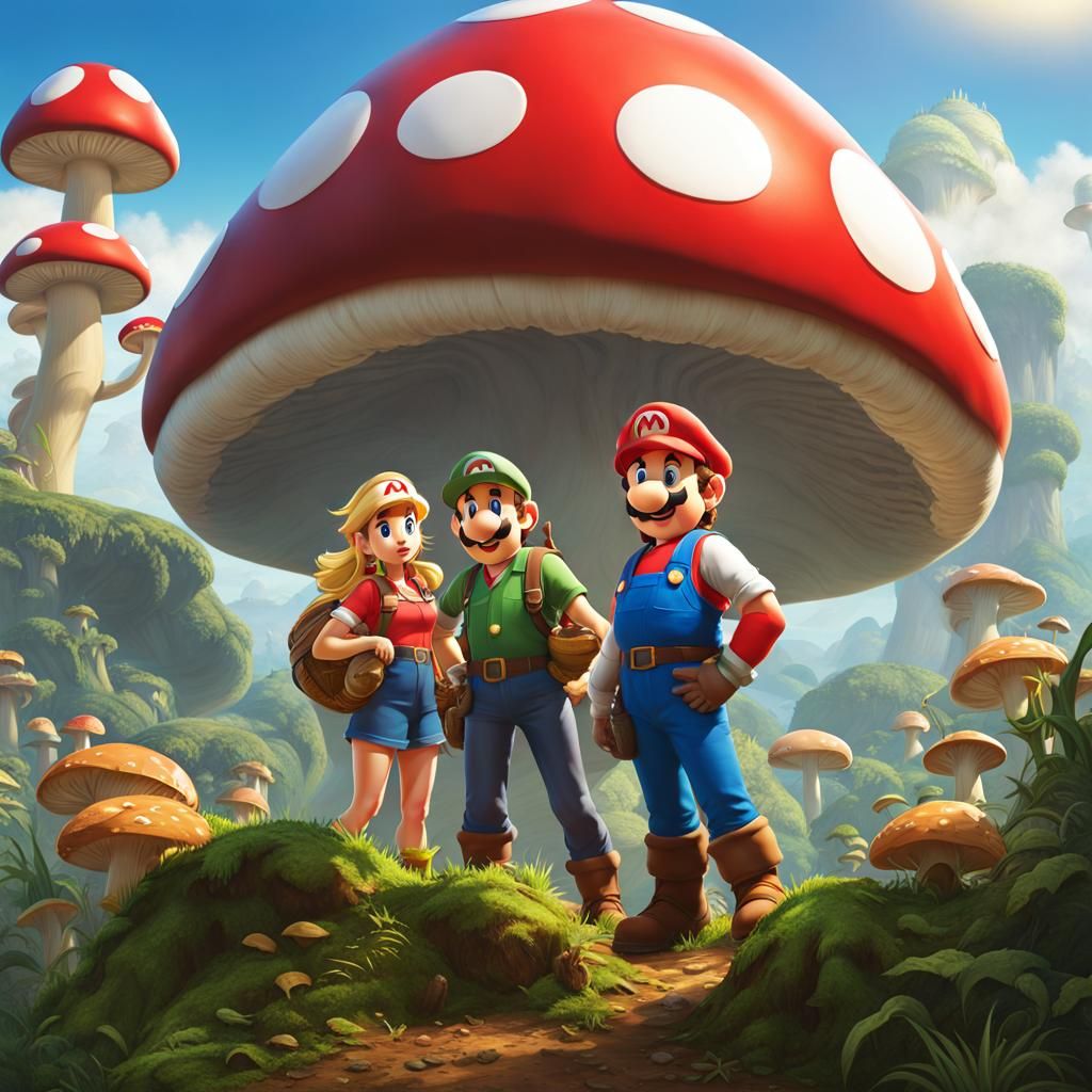 Adventurers on Giant Mushrooms