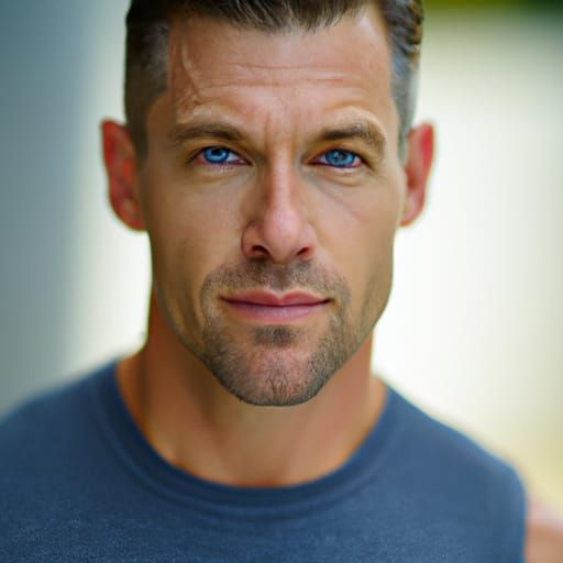 Handsome Male Model Portrait in Sharp Focus