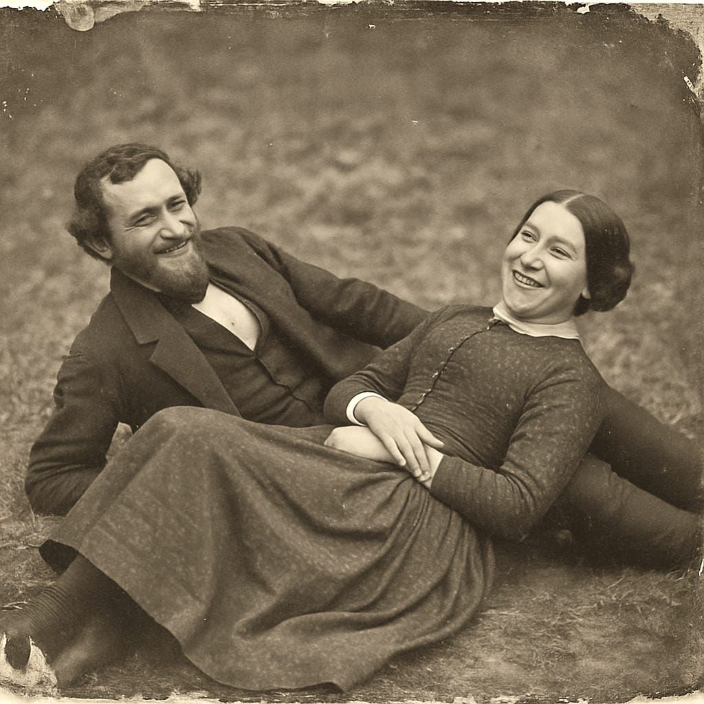 Vintage Photograph of a Couple in the 1840s