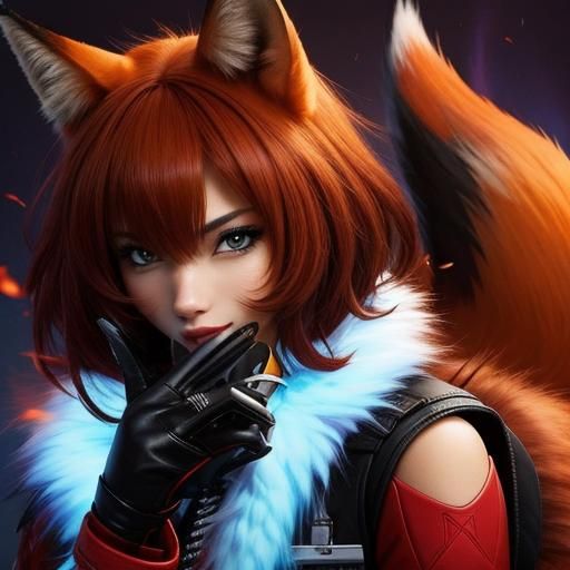 Cartoon Fox Character in Suggestive Pose