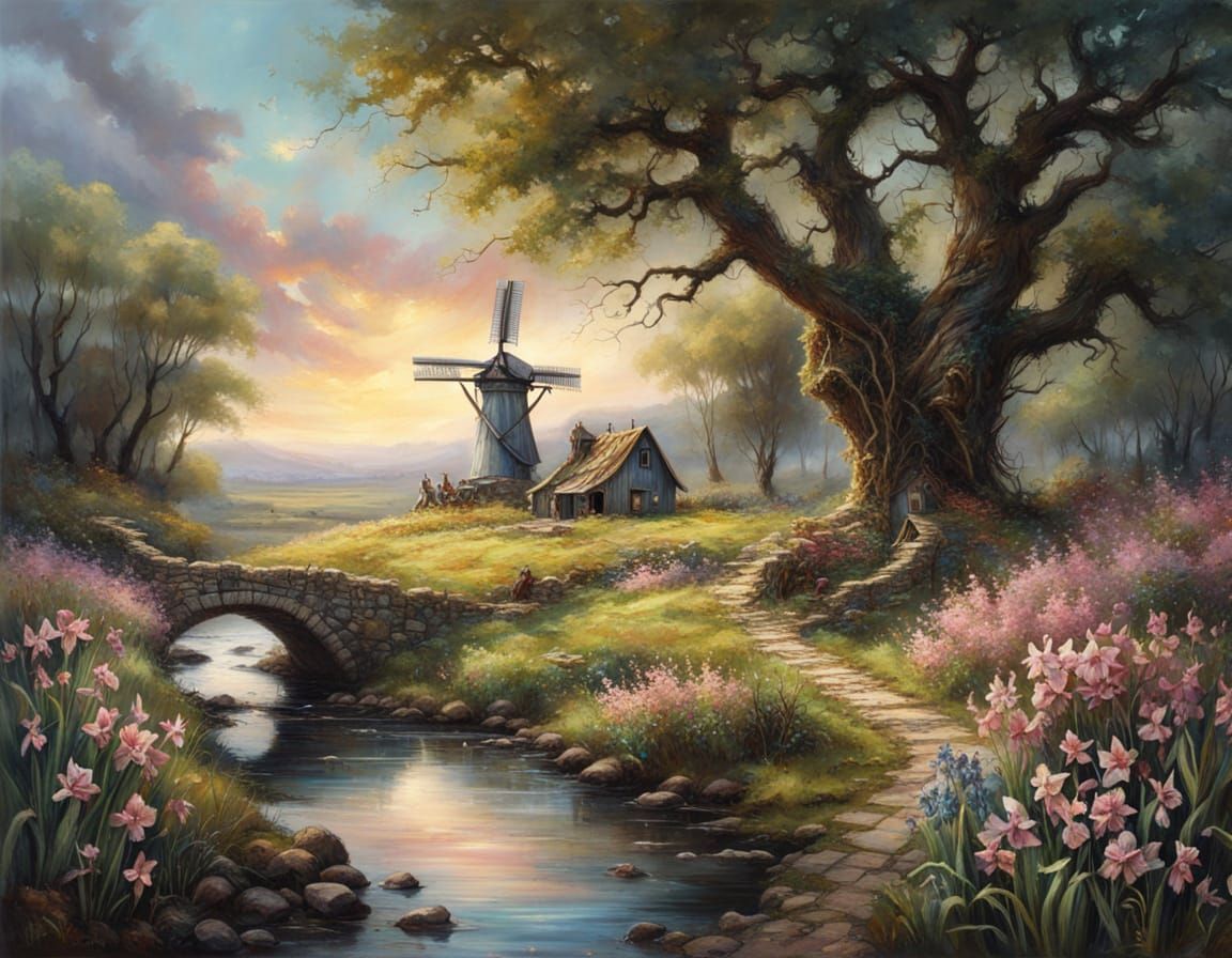 Early spring morning in the sleepy countryside