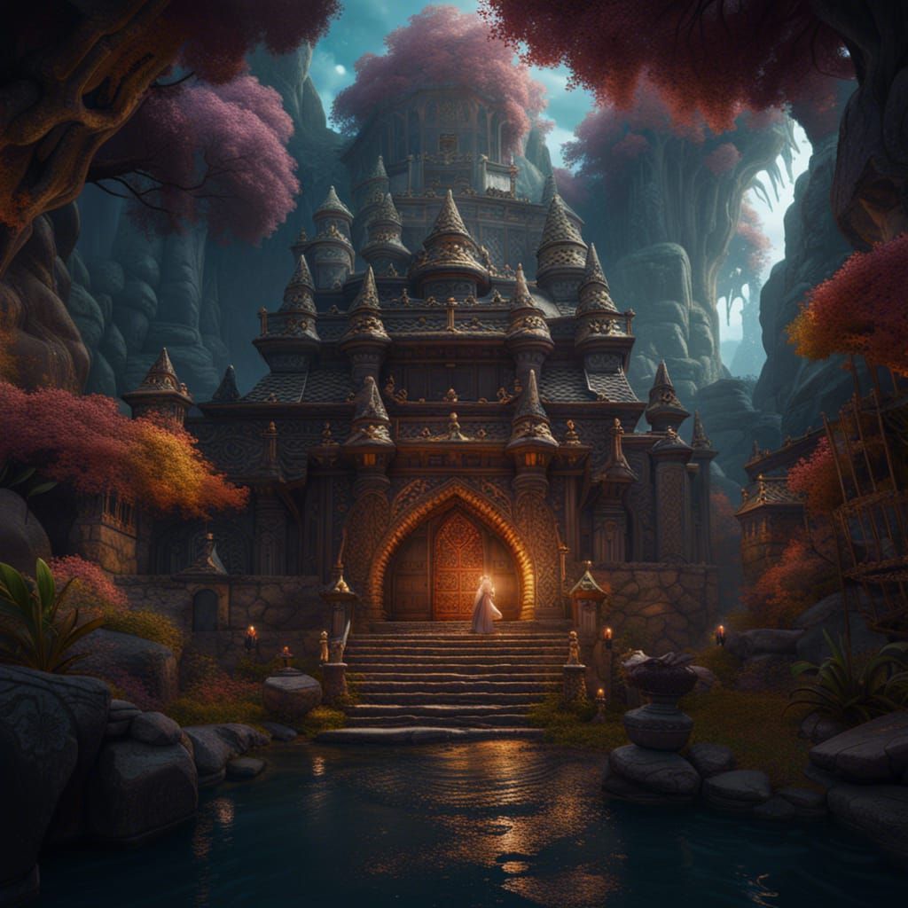 Detailed Matte Painting of Fantastical Shakti