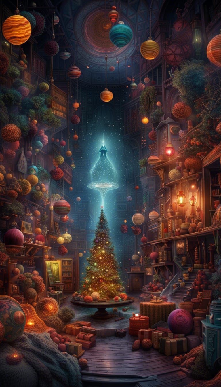 Eldritch Sci-Fi Horror Christmas Decor in Wild Colors