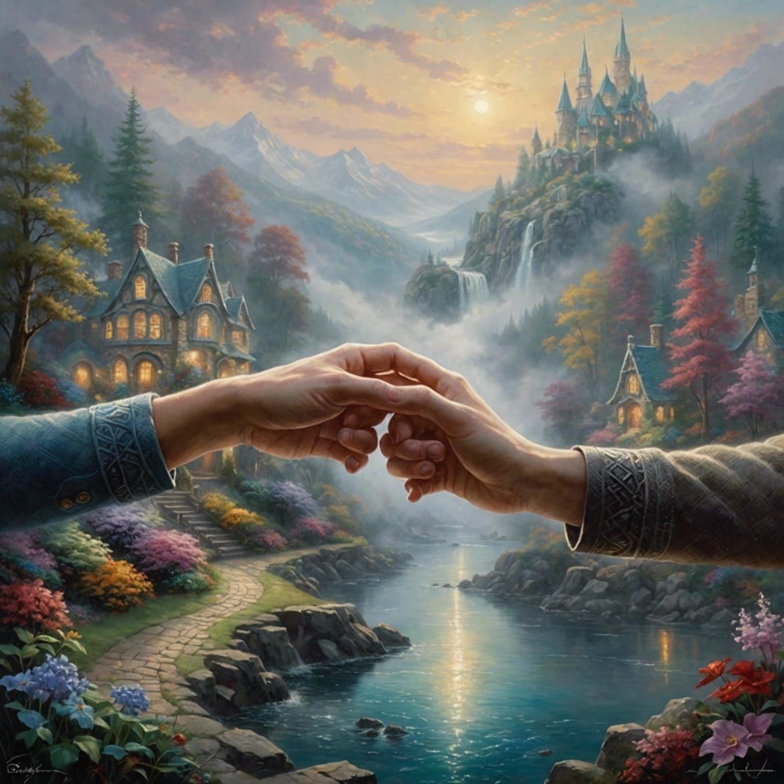 Interlocked, inseparable hands