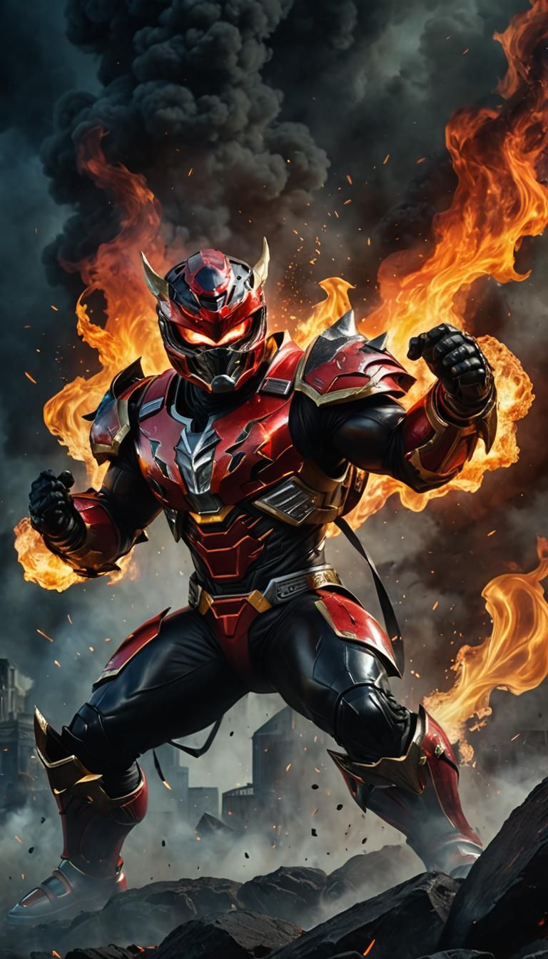 Photorealistic full body portrait of an Emboar-Inspired Powe...