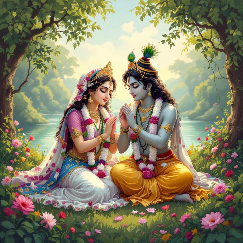 Radha Krishna in Vrindavan: A Devotional Masterpiece