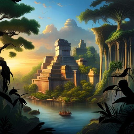 Mayan City in Jungle: Avatar-Inspired Matte Painting