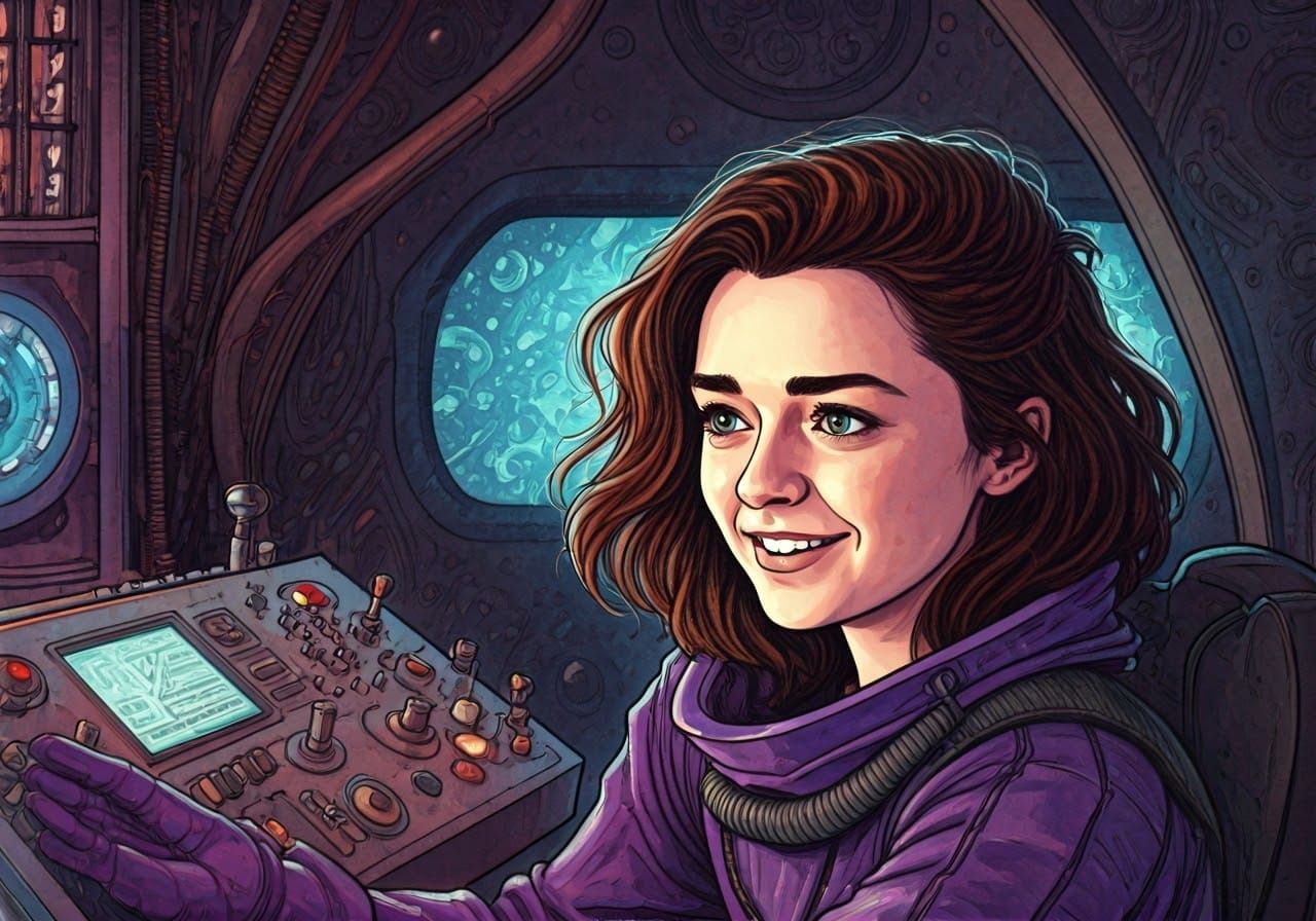 Maisie Williams as Ashildr in Joyful Space Suit Moment