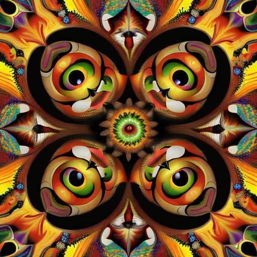 Surreal Creatures with Piercing Eyes in Oil Painting