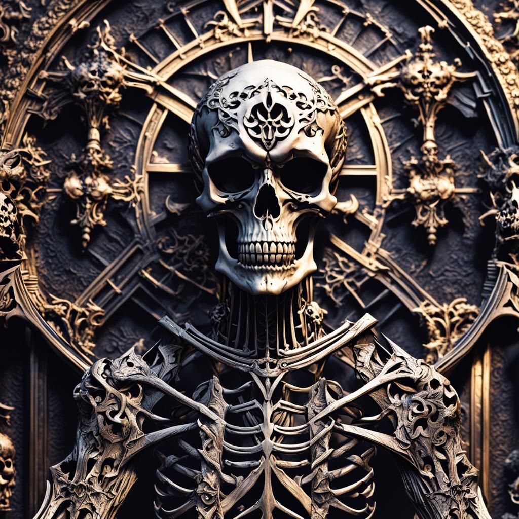 Undead Skeleton in Jojo Artstyle, Detailed 3D Visuals