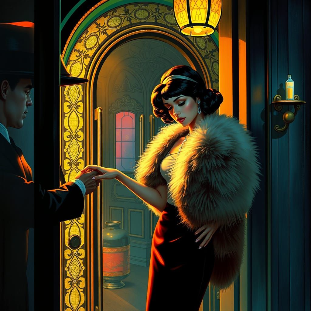 Speakeasy Patron's Bribe in Art Deco Style