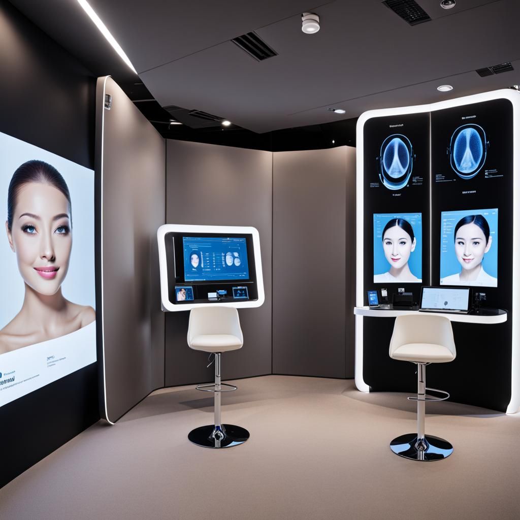 Futuristic Facial Analysis Booth: High-Tech Design