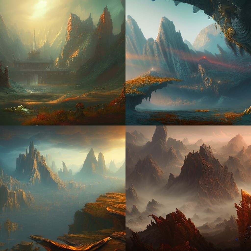 Fantasy Concept Art in Detailed Matte Painting Style